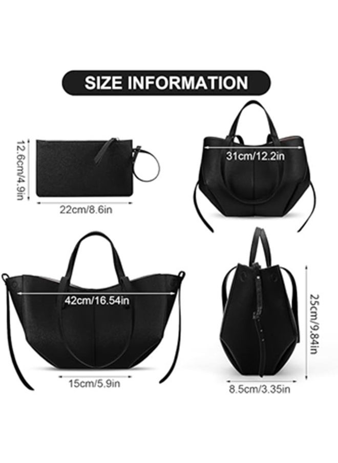 Juoxeepy - Juoxeepy Work Bag Faux Leather Tote Bag for Women Trendy Handbag Purse Fall Shoulder Bag with Magnetic Closure - Image 1