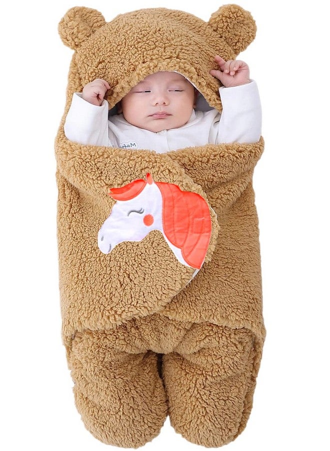 براندون بطانيات أطفال حديثي الولادة، عبوة من غطاء رأس فائق النعومة قابل للارتداء على شكل يونيكورن وكيس نوم للأطفال (70 سم × 76 سم، 0-6 أشهر) - Image 2