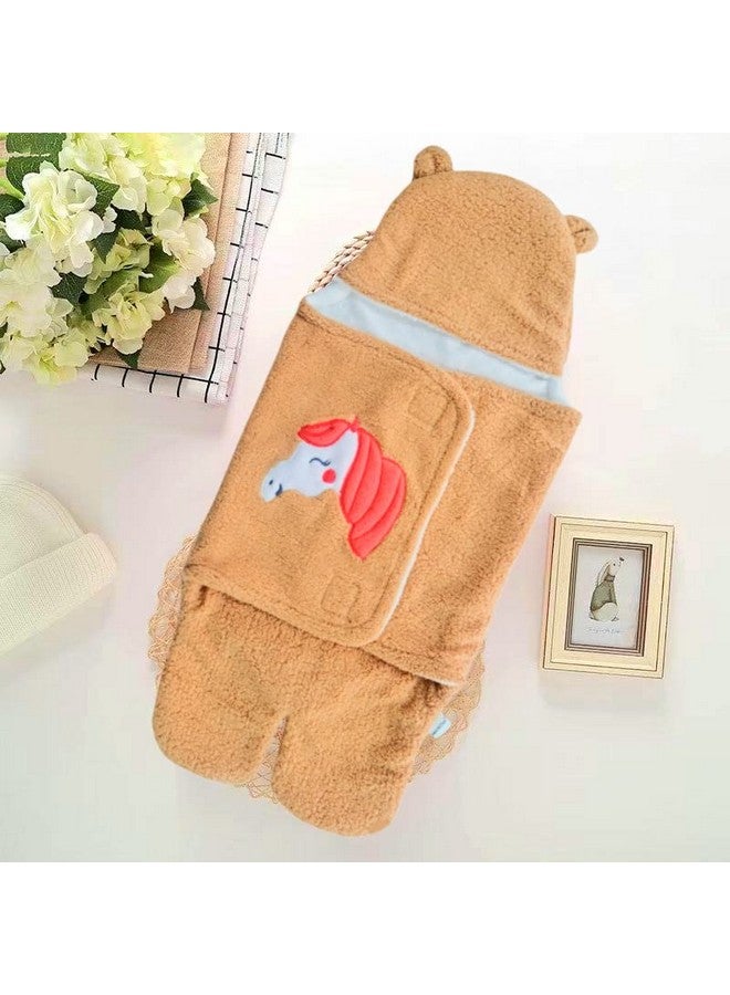 براندون بطانيات أطفال حديثي الولادة، عبوة من غطاء رأس فائق النعومة قابل للارتداء على شكل يونيكورن وكيس نوم للأطفال (70 سم × 76 سم، 0-6 أشهر) - Image 3