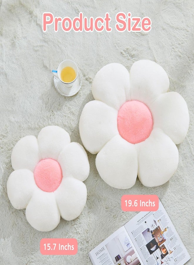 Mepherl Pink Flower Pillow, Soft Flower Shaped Throw Pillows with Faux Rabbit Fur for Home Decorative,Cute Flower Throw Pillow Cushion for Bed Sofa Couch (Small - 15.7 Inch) - Image 5