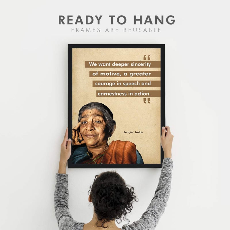 Chaka Chaundh Chaka Chaundh Sarojini Naidu Quotes poster motivational quotes frames poster with frame Sarojini Naidu Photo with Quotes Inspirational Quotes wall framed Posters 136 X 106 Inches - Image 4
