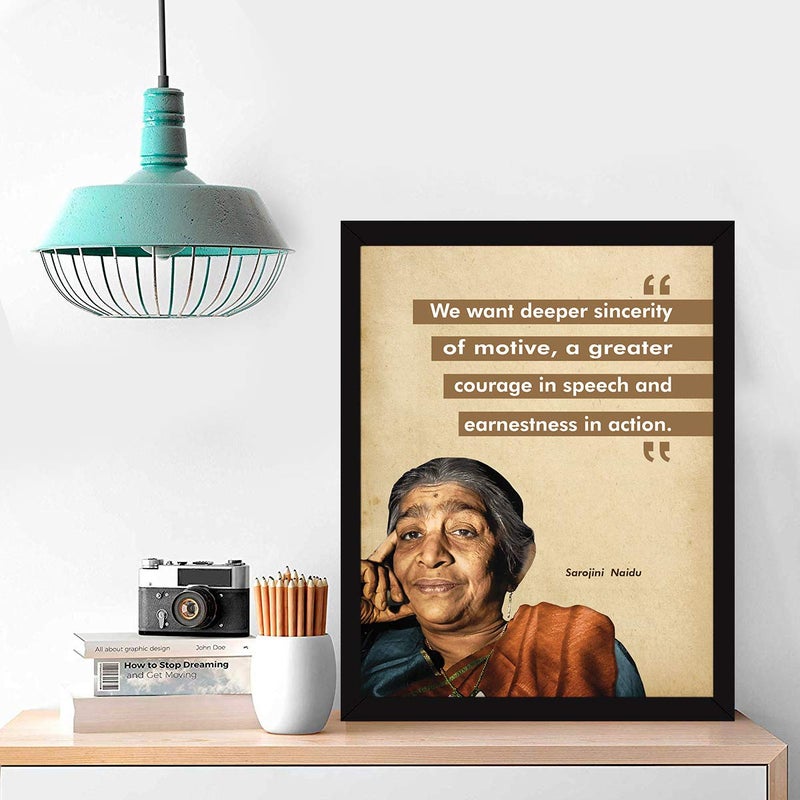 Chaka Chaundh Chaka Chaundh Sarojini Naidu Quotes poster motivational quotes frames poster with frame Sarojini Naidu Photo with Quotes Inspirational Quotes wall framed Posters 136 X 106 Inches - Image 2