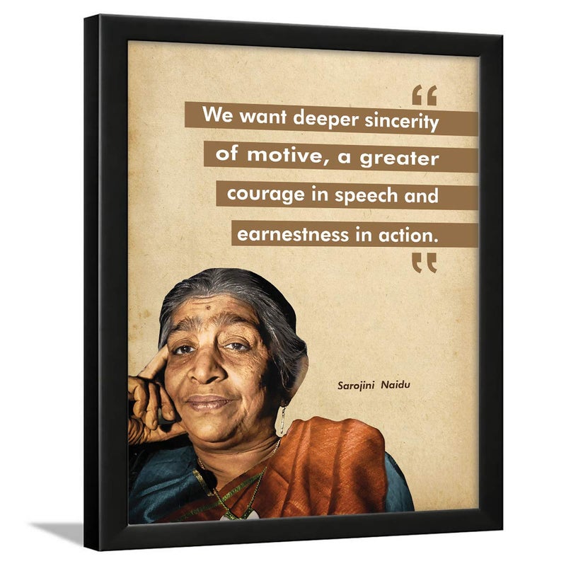 Chaka Chaundh Chaka Chaundh Sarojini Naidu Quotes poster motivational quotes frames poster with frame Sarojini Naidu Photo with Quotes Inspirational Quotes wall framed Posters 136 X 106 Inches - Image 1