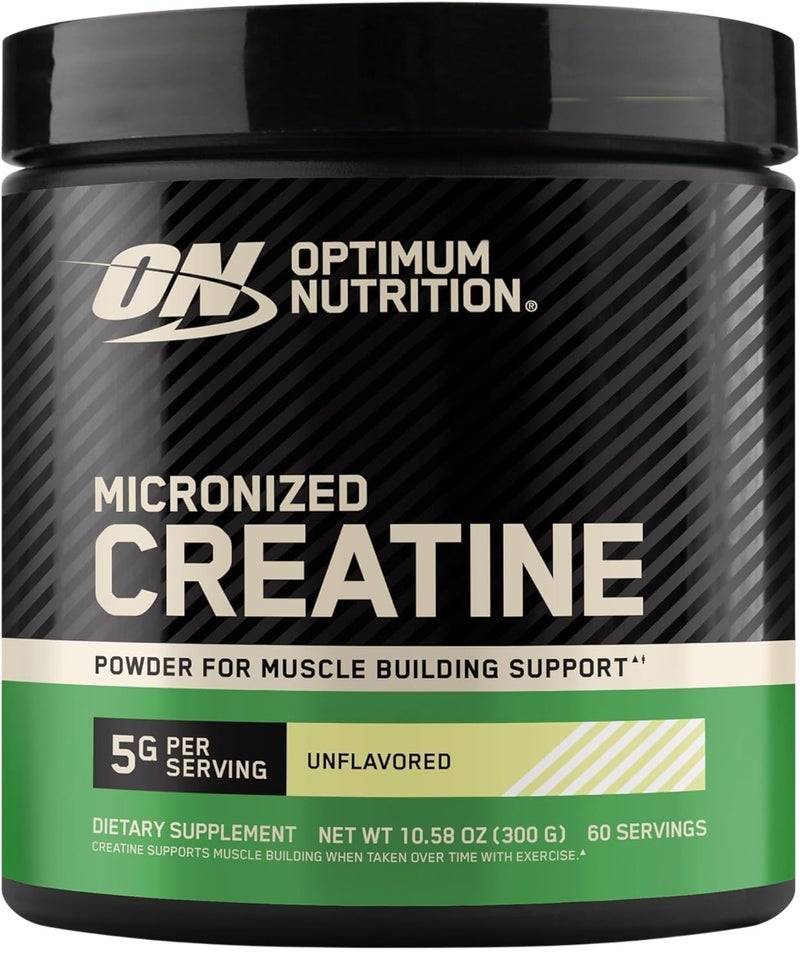 Optimum Nutrition Micronized Creatine Monohydrate Powder for Muscle Building Support - Unflavored, 300 Grams, 60 Servings - Image 1