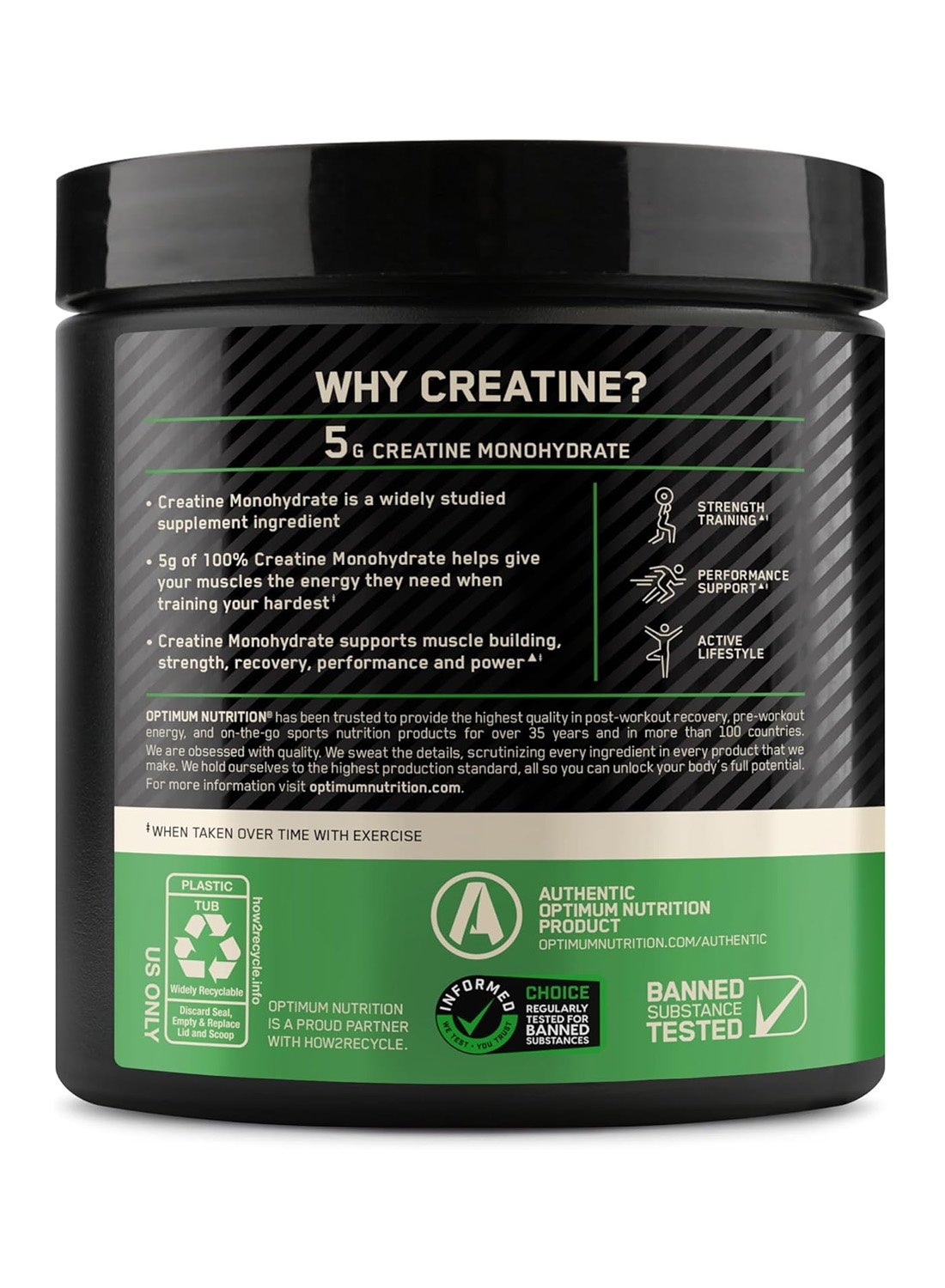 Optimum Nutrition Micronized Creatine Monohydrate Powder 300G - Unflavored