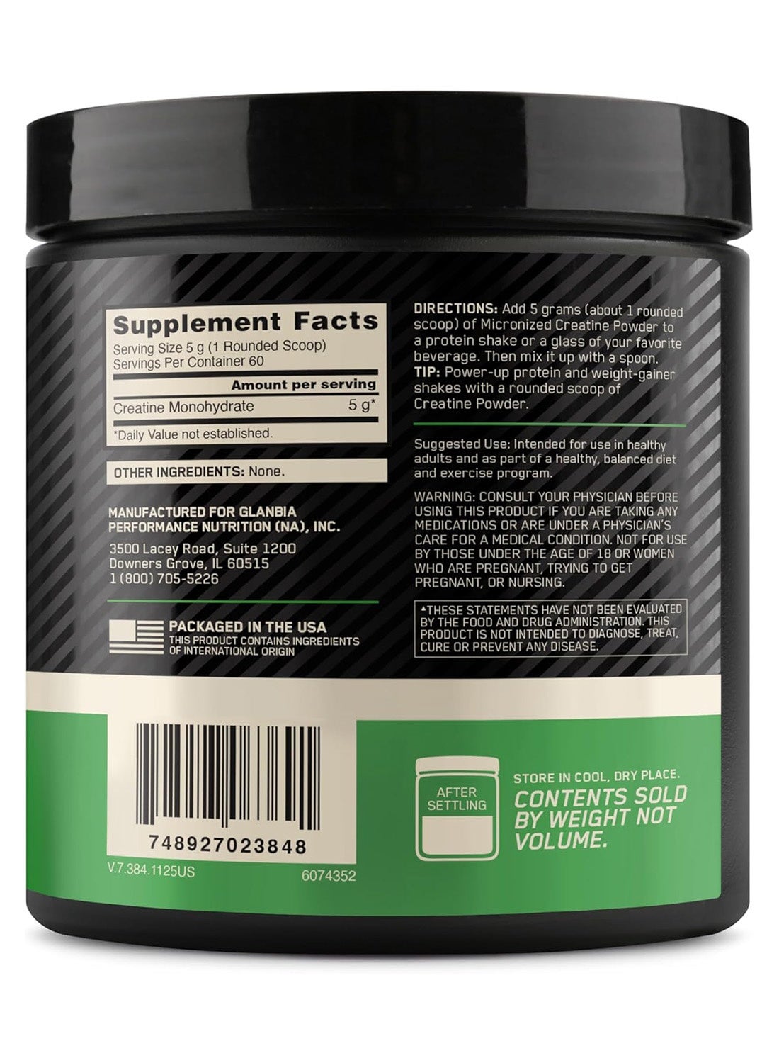 Optimum Nutrition Micronized Creatine Monohydrate Powder 300G - Unflavored
