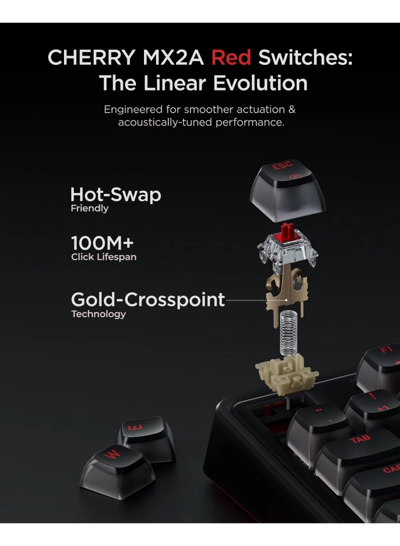 Cherry PIXIU98 Mechanical Keyboard MX2A Linear Switches 4000mAh Hot-Swappable RGB Game Office Keyboards - Image 3