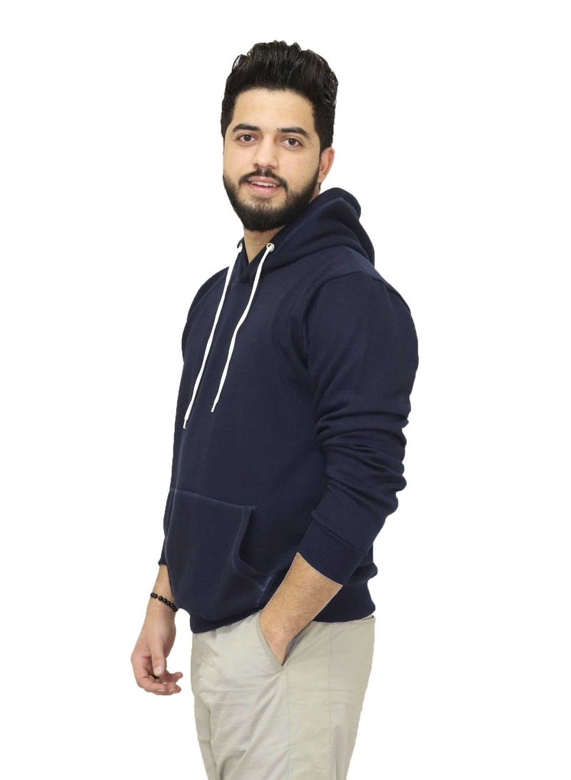 OneHand Hoodie Melton Cotton - Navy Blue - Image 2