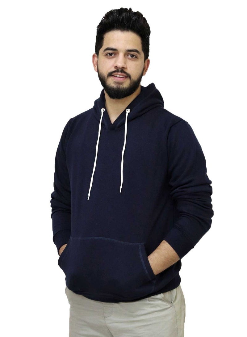 OneHand Hoodie Melton Cotton - Navy Blue - Image 1