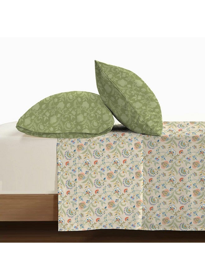 Trident Soft Comfort Bedsheet for Double Bed, 210 TC 100% Cotton Bedsheet, Soft and Breathable, King Size Bedsheet with 2 Pillow Covers - English Chintz - Image 4