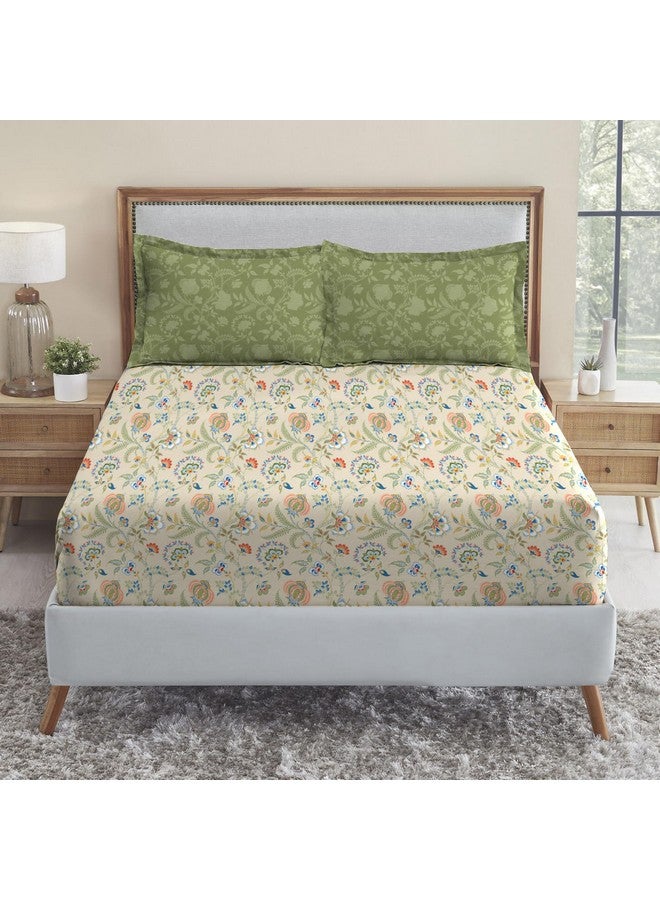 Trident Soft Comfort Bedsheet for Double Bed, 210 TC 100% Cotton Bedsheet, Soft and Breathable, King Size Bedsheet with 2 Pillow Covers - English Chintz - Image 3