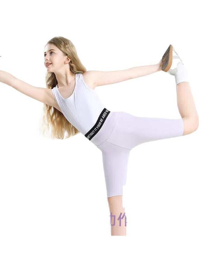 Miiow Kids Quick Dry Sports Pants Summer Girls Yoga Pants Shark Skin Bottoms Running Cycling Shorts Grey 140 - Image 3