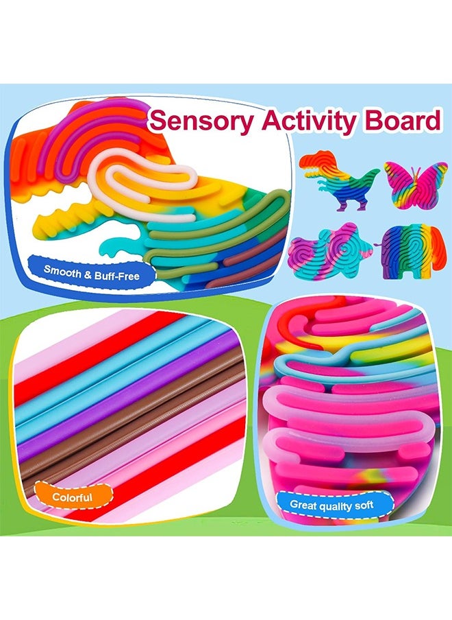4Pcs Sensory Activity Board Toys Set, Silicone Fidget Toys Adults Toddler, Bulk Party Favors Sensory Toys for Kids 8-12, Calm Down Fidget Toy for Stress Relief ADHD and Autism  - Image 4