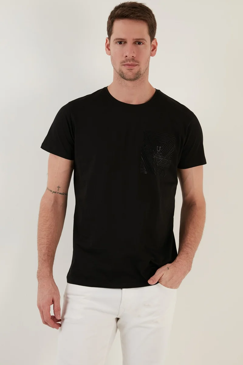بوراتي Printed Crew Neck Cotton Slim Fit T Shirt Men's T Shirt 541FORYOU