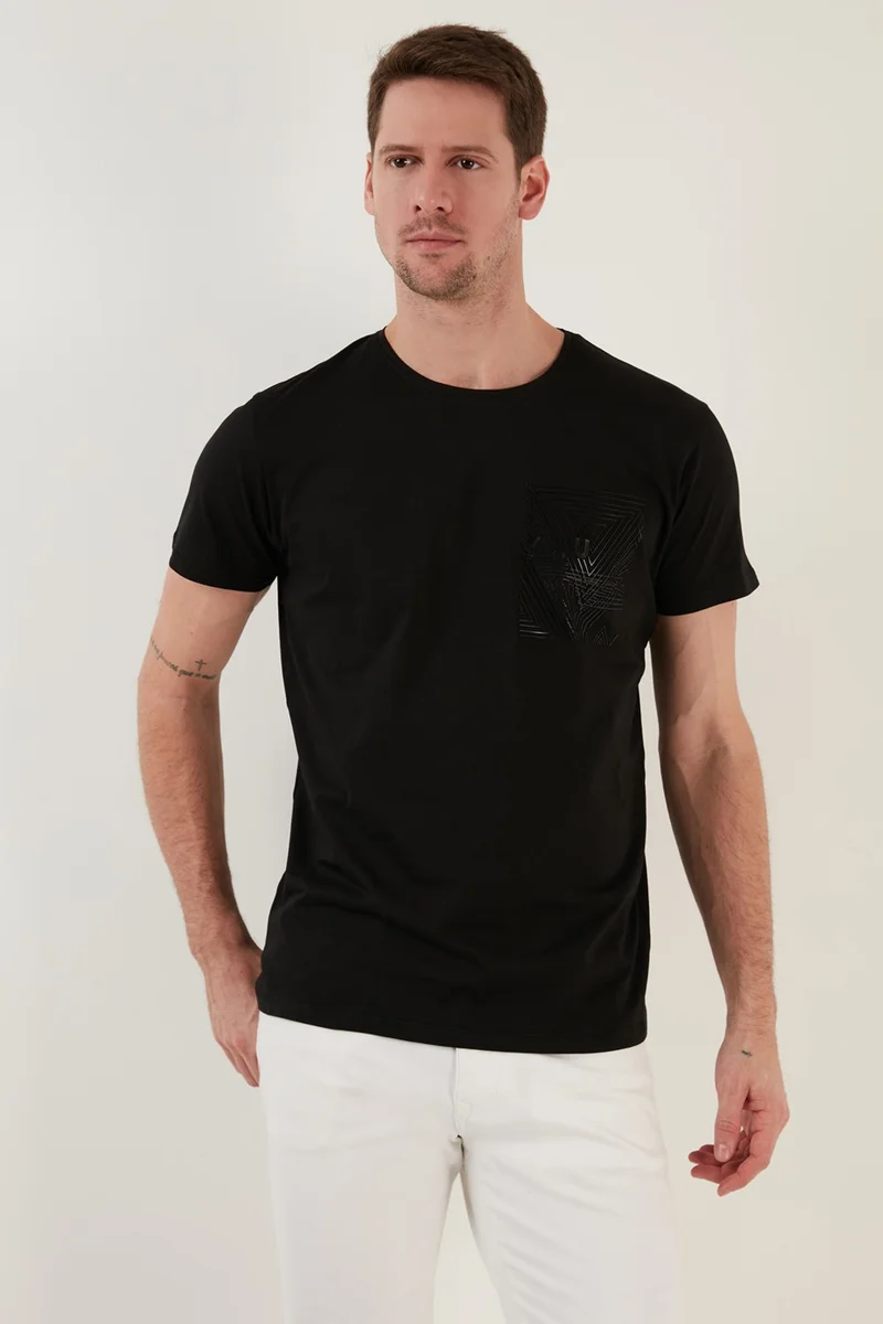 بوراتي Printed Crew Neck Cotton Slim Fit T Shirt Men's T Shirt 541FORYOU