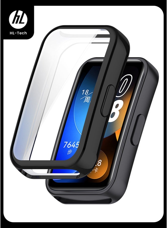 HL-Tech TPU Shockproof Screen Protector Cover Case for Huawei Band 8/Band 9/Band 10 Black - Image 1