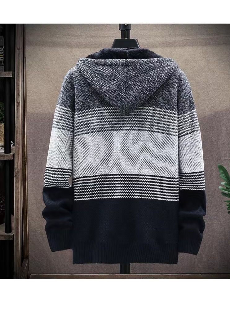 Loquat The New Cardigan For Men's Woolen And Thickened Hooded Sweater  - Image 2
