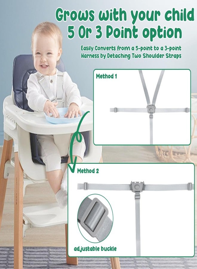 Engorgio High Chair Straps Replacement Compatible for gracos Highchairs and Most 5 Point High Chairs，Adjustable Replacement High Chair Belt，Convertible 5-Point to 3-Point Harness - Image 3