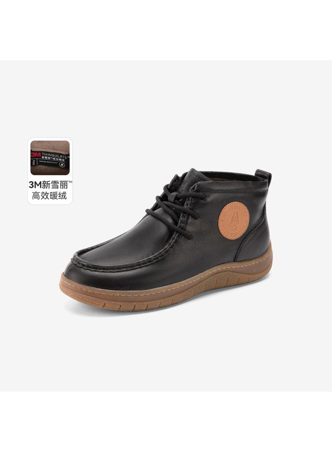 Hush Puppies Autumn/winter New Arrival Academic Style Minimalist Versatile Fleece Ankle Boots Fashion Boots High-quality Genuine Leather Kangaroo Shoes - Image 2