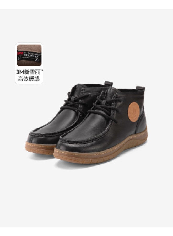 Hush Puppies Autumn/winter New Arrival Academic Style Minimalist Versatile Fleece Ankle Boots Fashion Boots High-quality Genuine Leather Kangaroo Shoes - Image 1