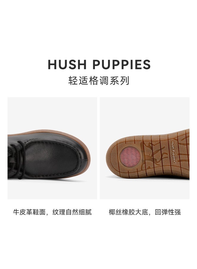 Hush Puppies Autumn/winter New Arrival Academic Style Minimalist Versatile Fleece Ankle Boots Fashion Boots High-quality Genuine Leather Kangaroo Shoes - Image 4