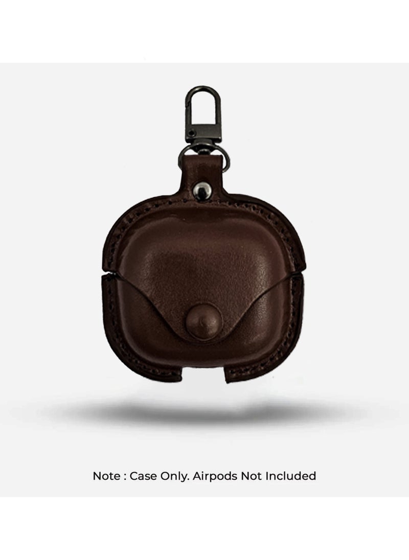 Waldic - Apple AirPods 4 Premium Leather Protective Case Cover For Apple AirPods 4 - Dark Brown - Image 1