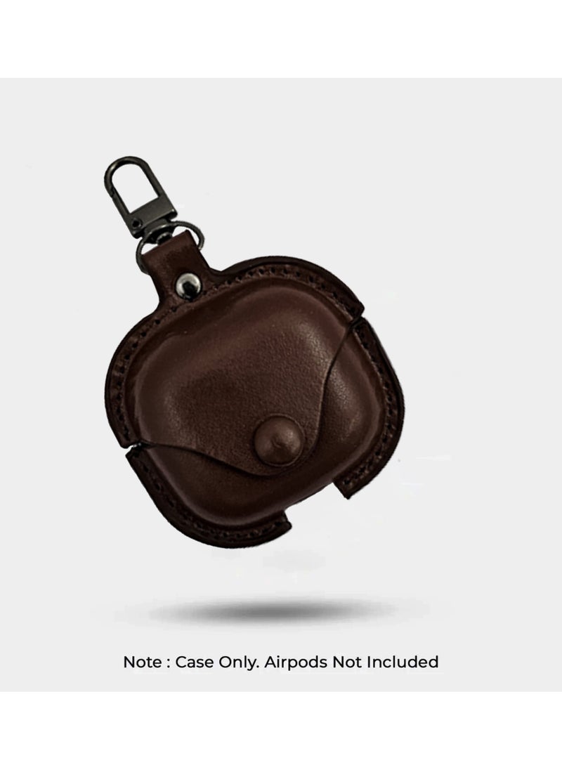 Waldic - Apple AirPods 4 Premium Leather Protective Case Cover For Apple AirPods 4 - Dark Brown - Image 1