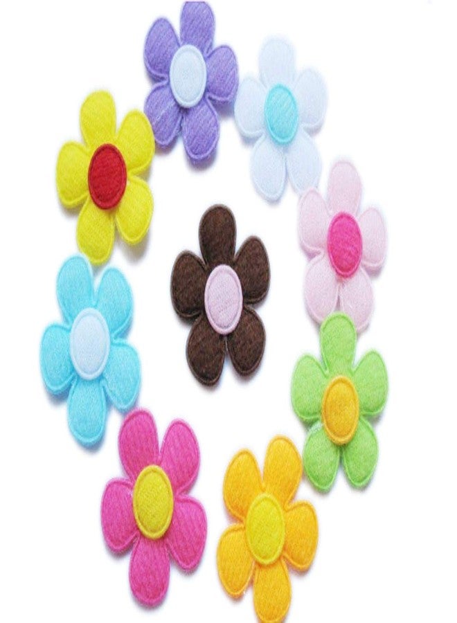 YYCRAFT Pack of 90pcs 1" Padded Spring Felt Flower Appliques-9 Colors - Image 2