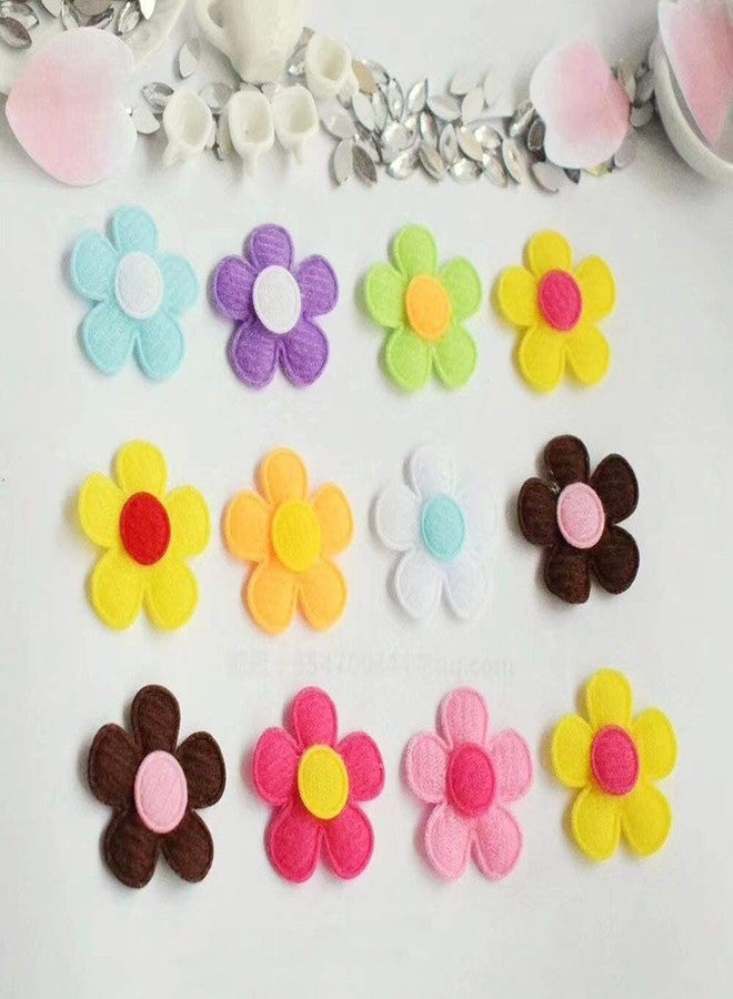YYCRAFT Pack of 90pcs 1" Padded Spring Felt Flower Appliques-9 Colors - Image 3