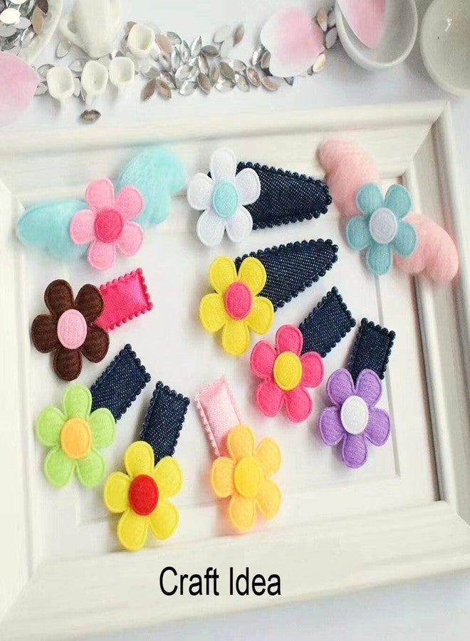 YYCRAFT Pack of 90pcs 1" Padded Spring Felt Flower Appliques-9 Colors - Image 4