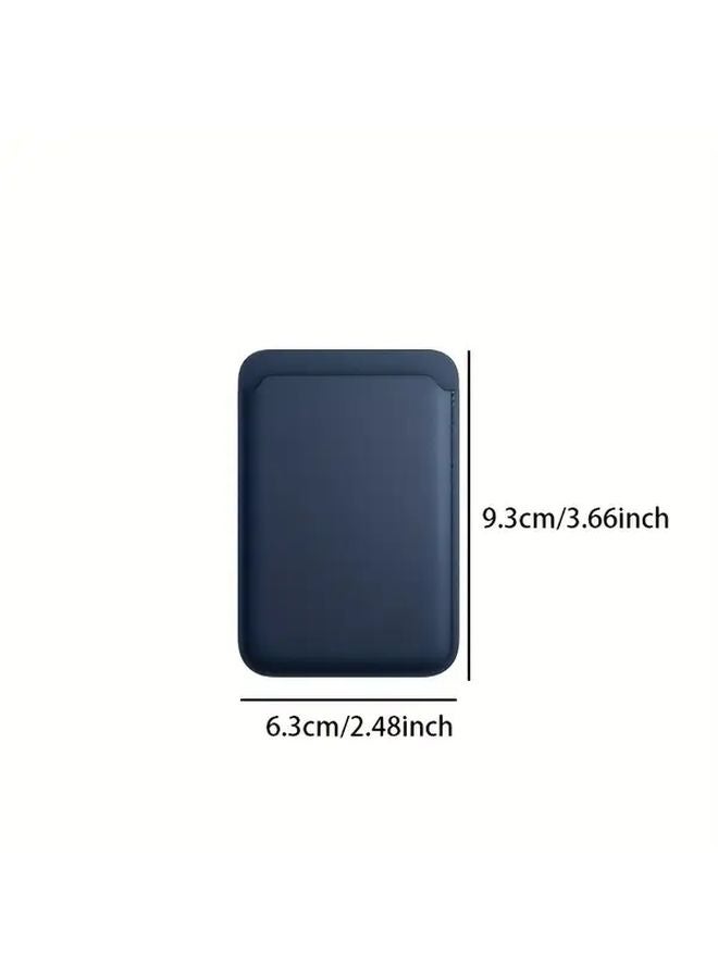 1 Pc Deep Blue Magnetic Faux Leather Wallet Case for iPhone 12 13 14 15 16 Pro Max Plus Mini - Image 3