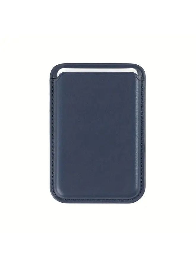 1 Pc Deep Blue Magnetic Faux Leather Wallet Case for iPhone 12 13 14 15 16 Pro Max Plus Mini - Image 1