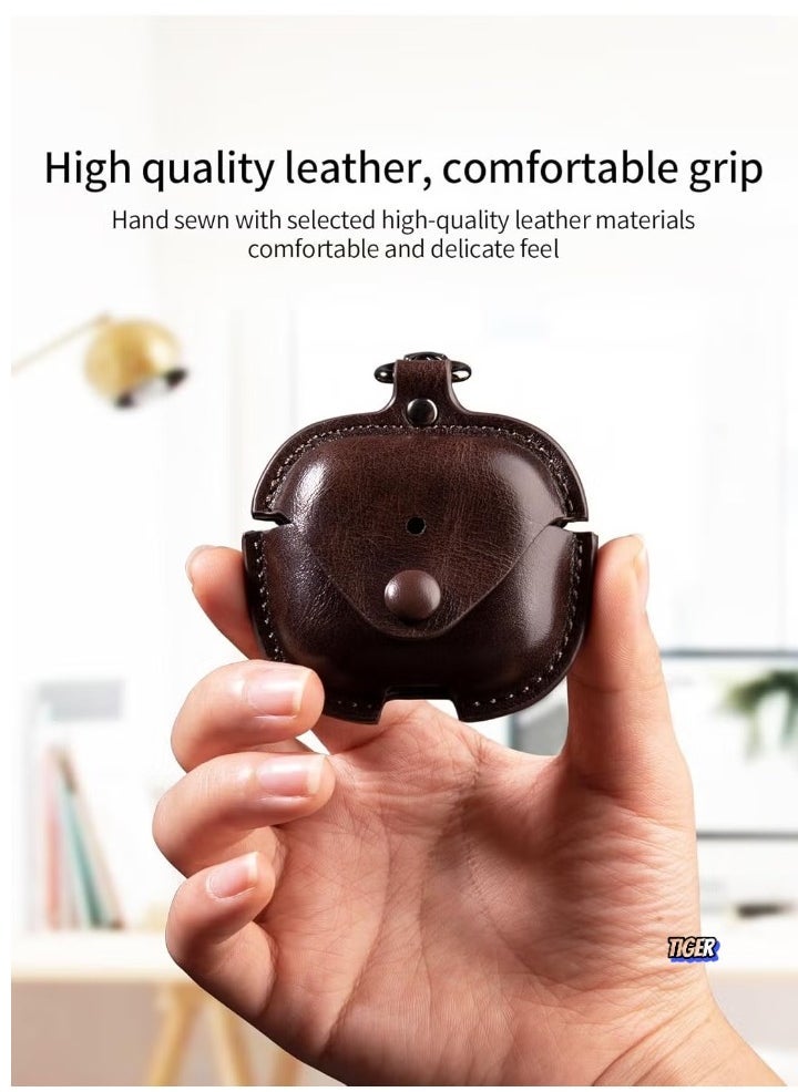 JAJEEK PU Leather Case Compatible with AirPods 4 2024 – Anti-Scratch Protective Cover with Keyring for AirPods 4, Premium Leather Case for AirPods 4 2024 - Image 2