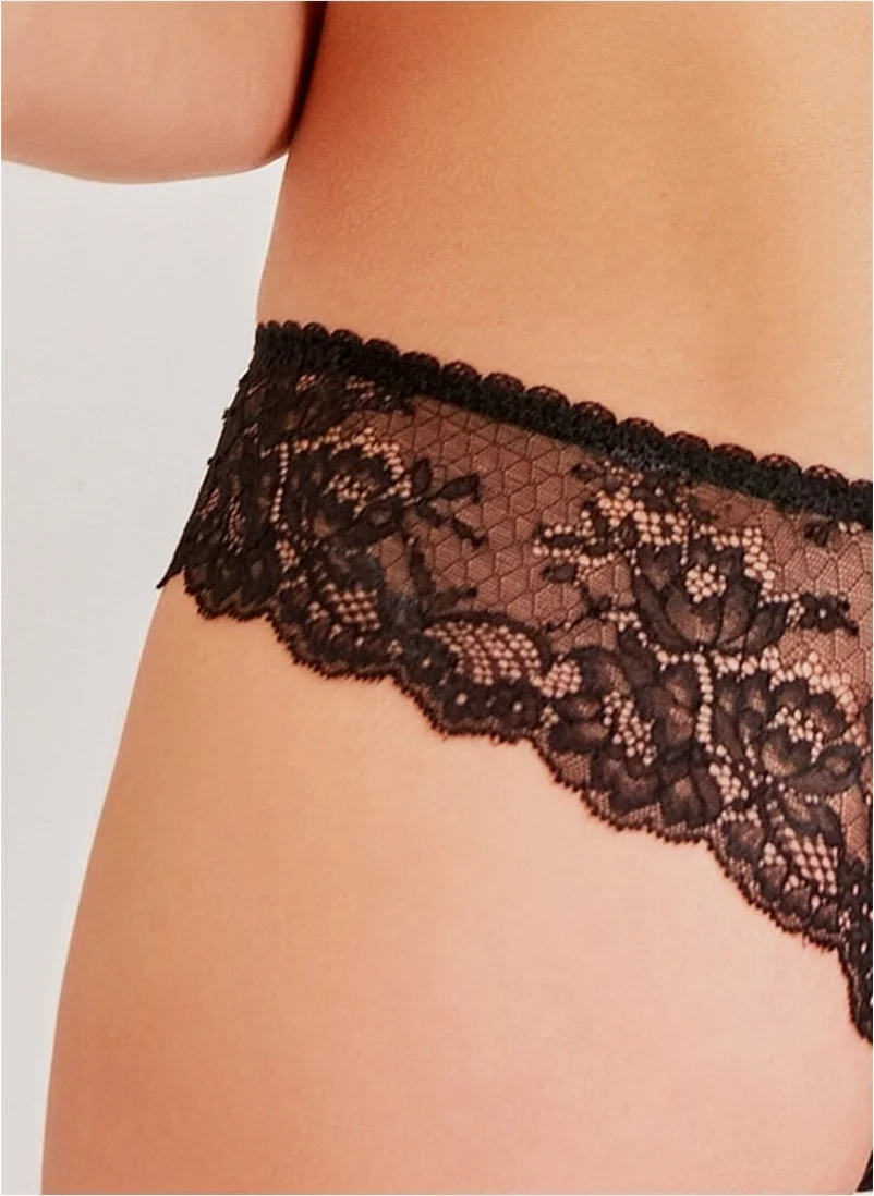 ماجيك فورم 189 4289 Lace Brazil Panties - Black