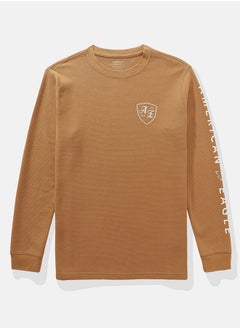 American Eagle Long Sleeve Logo Graphic Thermal T-Shirt  - Image 4