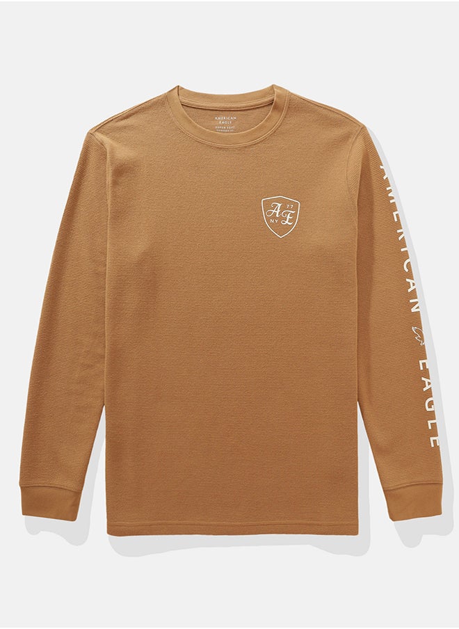 American Eagle - Long Sleeve Logo Graphic Thermal T-Shirt - Image 1