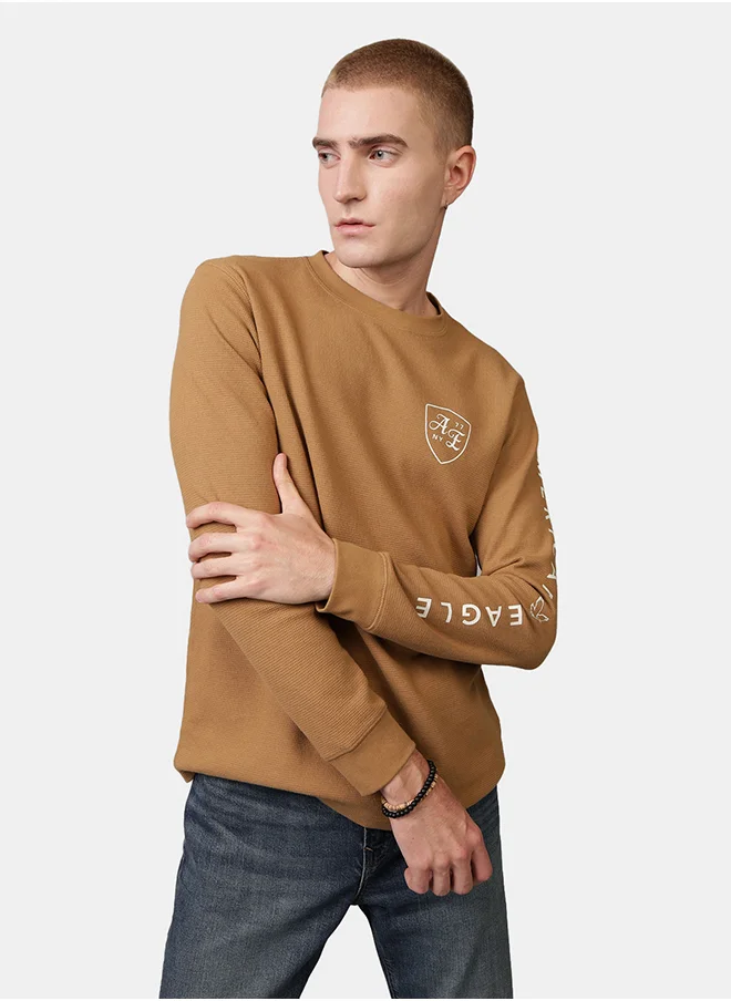 امريكان ايجل Long Sleeve Logo Graphic Thermal T-Shirt