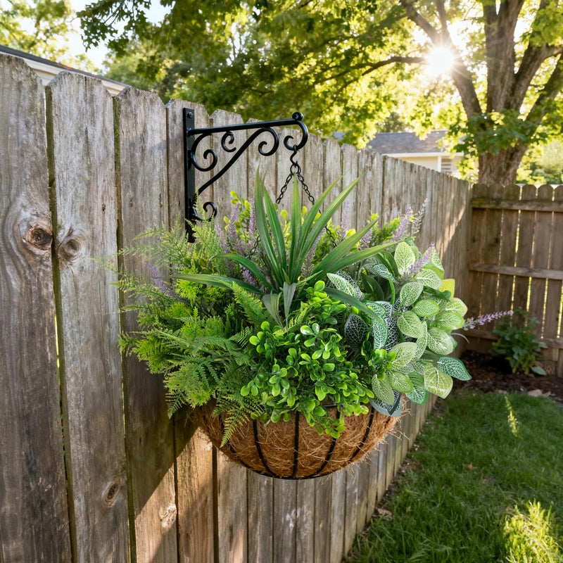 Hrobek Outdoor Faux Plants UV Resistant - 12 Bouquets Realistic Artificial Eucalyptus Fern Lavender Greenery for Patio Garden Front Porch Decor Weatherproof Fake Plants for Outside - Image 4