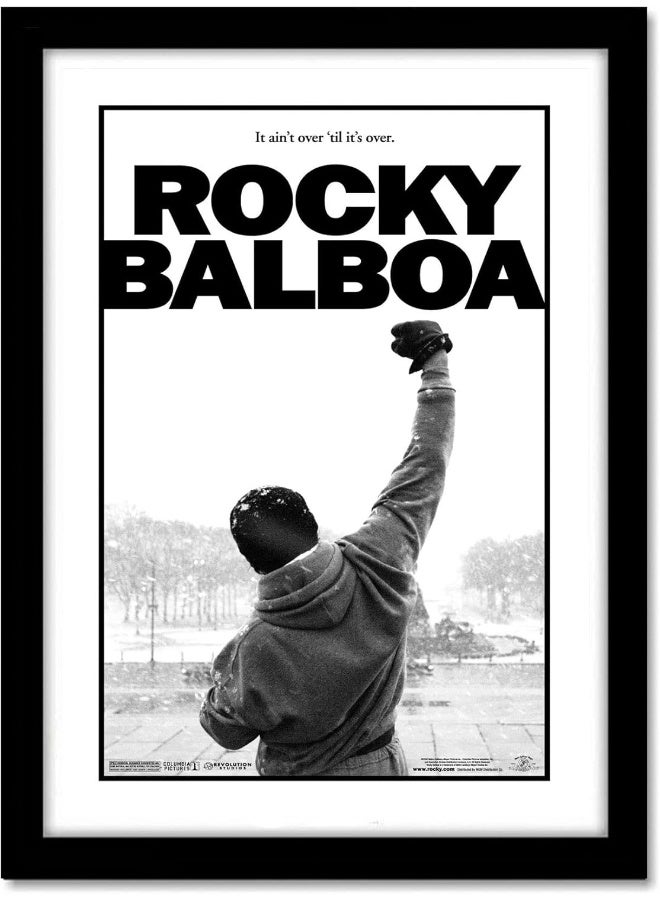 GRAY WALL Hollywood Poster Frame Rocky Balboa Movie Acrylic Glass Framed Poster For Room & Office (10 Inch X 13 Inch, Black) - Image 1