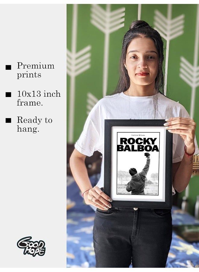 GRAY WALL Hollywood Poster Frame Rocky Balboa Movie Acrylic Glass Framed Poster For Room & Office (10 Inch X 13 Inch, Black) - Image 5