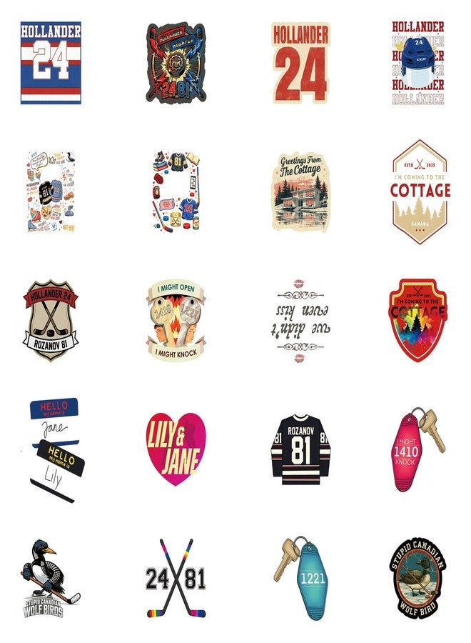CPORER 110Pcs Stupid Canadian Wolf Bird Stickers Funny Heated Hockey Romance Books Sticker Aesthetics Rivalry Decal Waterproof Vinyl for Laptop, Water Bottle, Skateboard, Scrapbooking, Party Favors - Image 5