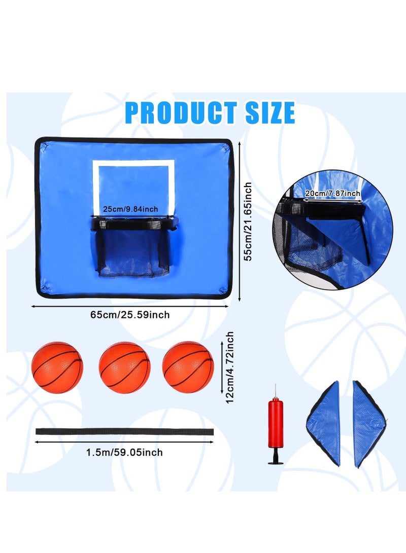 Excefore Trampoline Basketball Hoop Goal Kit, Trampoline Basketball Attachment with Enclosure 3 Mini Balls and 1 Pump for Kids Adults Indoor Outdoor Play Game, Easy to Install - Image 2