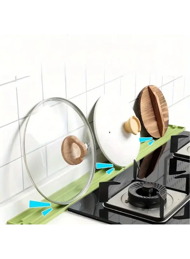 Green Silicone Spatula Storage Mat Multifunctional Countertop Organizer Spoon Rest Lid Holder - Image 3