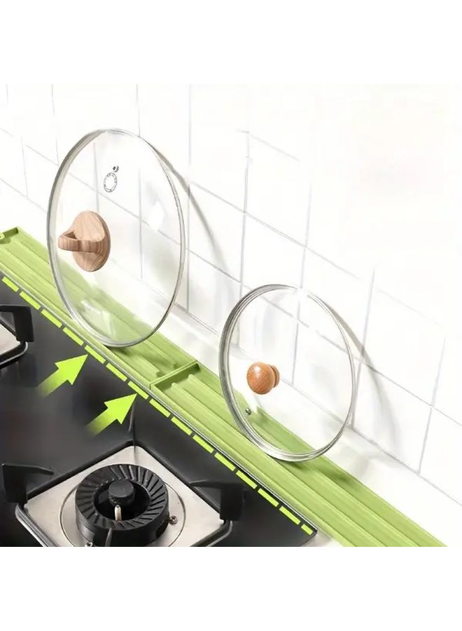 Green Silicone Spatula Storage Mat Multifunctional Countertop Organizer Spoon Rest Lid Holder - Image 2