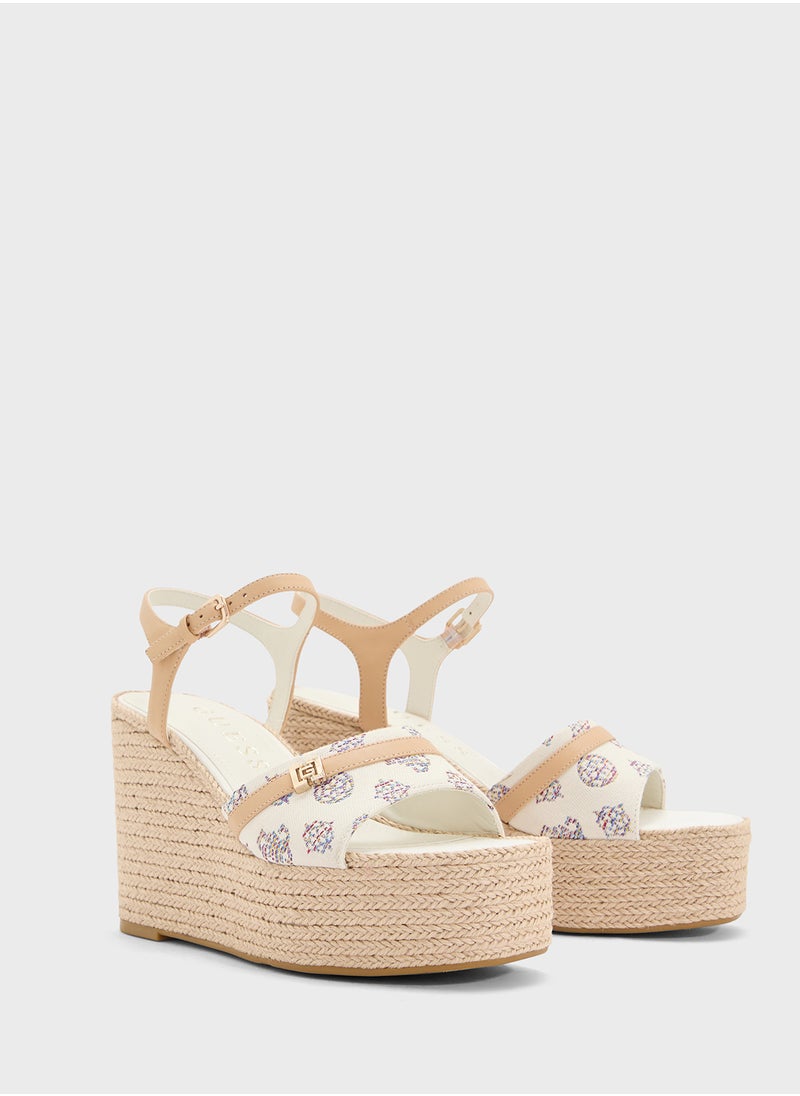 GUESS Ankle Strap High Heel Wedges Sandals  - Image 4