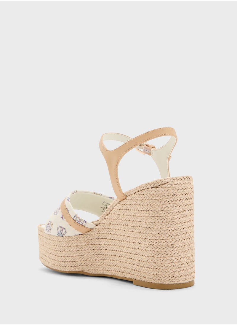 GUESS Ankle Strap High Heel Wedges Sandals  - Image 3