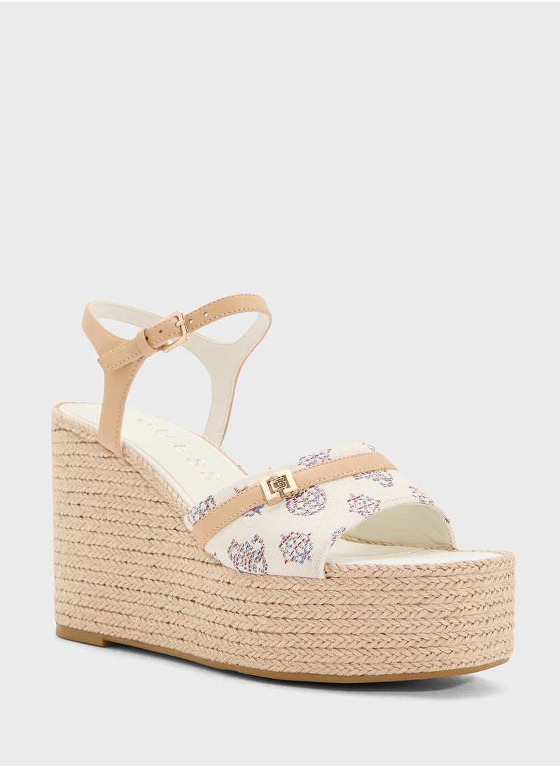 GUESS Ankle Strap High Heel Wedges Sandals  - Image 2