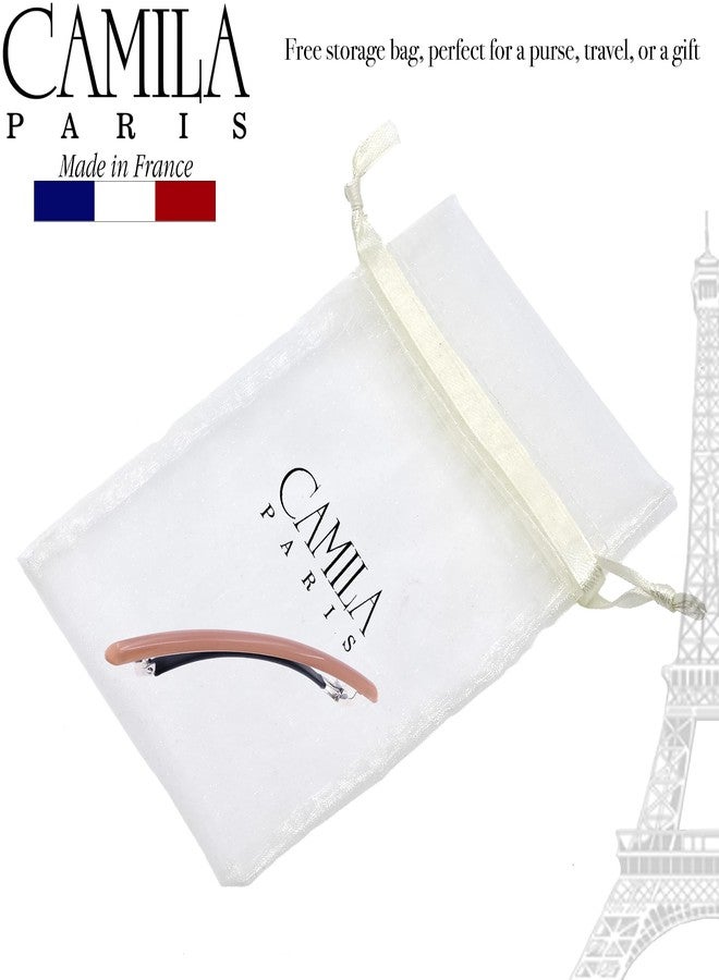 Camila Paris CP3253 French Hair Barrette Large Nude, Long Skinny Strong Hold Grip Hair Clips for Women, Thin Rubberized Automatic Clasp No Slip Durable Styling Girls Hair Accessories, Made in France - Image 4
