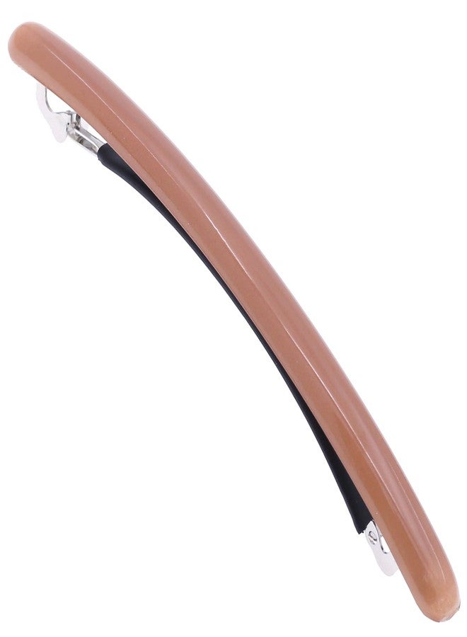 Camila Paris CP3253 French Hair Barrette Large Nude, Long Skinny Strong Hold Grip Hair Clips for Women, Thin Rubberized Automatic Clasp No Slip Durable Styling Girls Hair Accessories, Made in France - Image 1