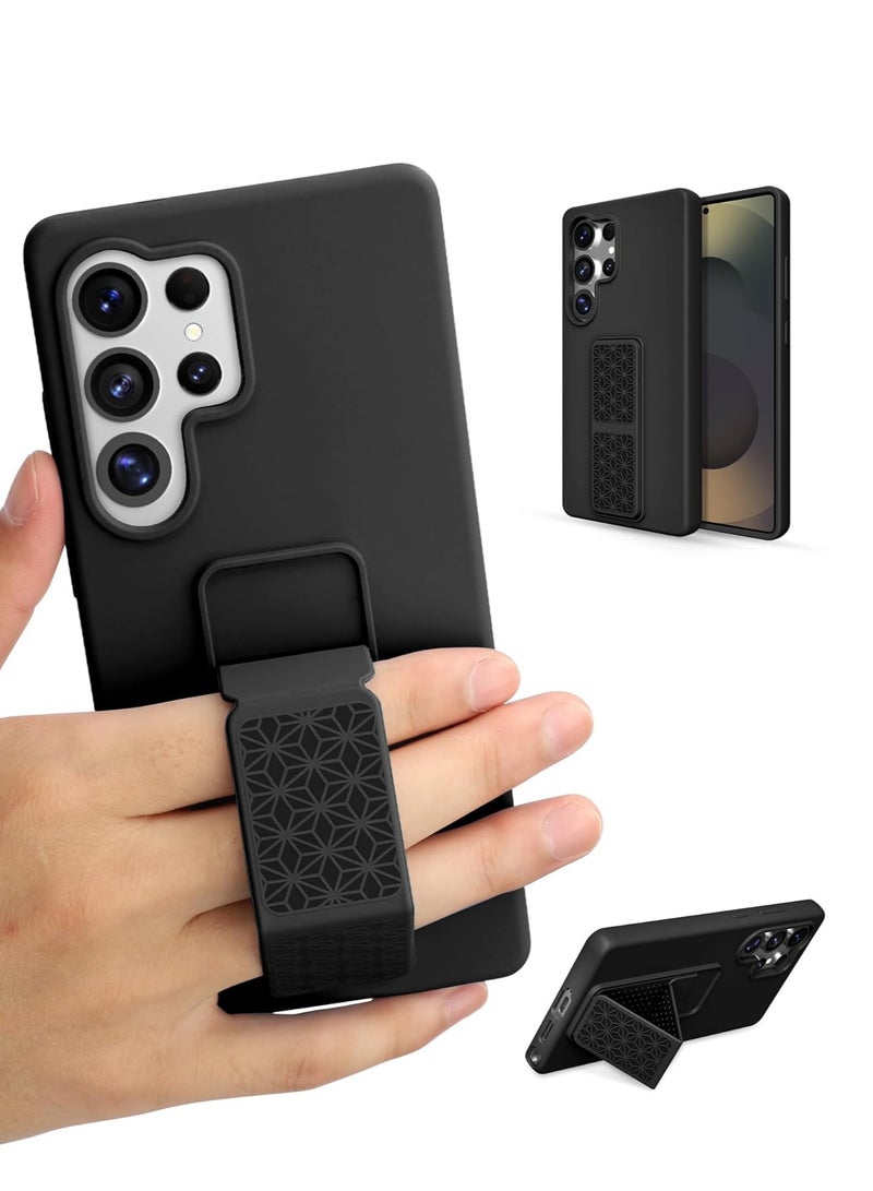 BORTONY Samsung Galaxy S25 Ultra Case Cover Silicone Stand Strap Slim Fit Soft Touch Protective Case Bumper Shell Anti Scratch Phone Grip Cover for Samsung Galaxy S25 Ultra 5G 6.9-inch - Image 1